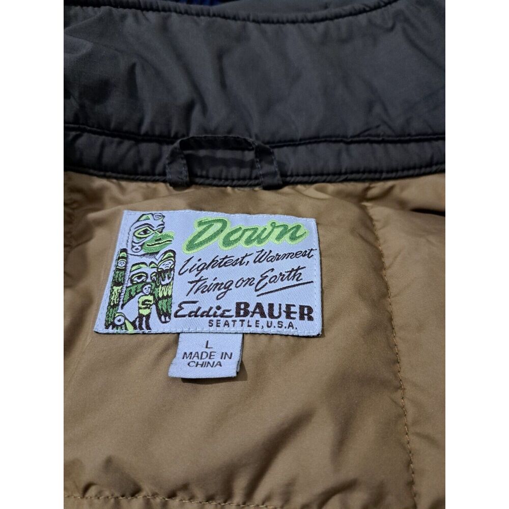 Eddie Bauer mens large brown jacket puffer goose down YUKON ARISTOCRAT PREMIUM - Picture 9 of 9